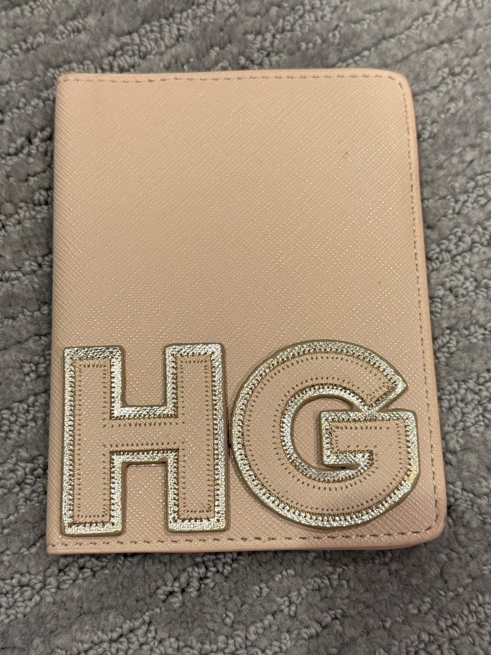 NEW Stoney Clover Lane Natural Color Leather Passport Holder w HG Initials